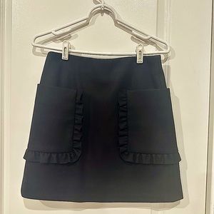 COS Black Wool Miniskirt w/Ruffled Pocket SZ 4